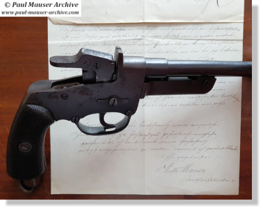 Mauser C77 with Wilhelm Mauser presentation letter. All Rights Reserved.