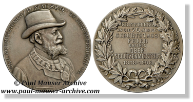 Paul Mauser Medal offered for the 70th years birthday. All Rights Reserved.