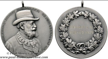 1929 shooting medal that commemorate the Mauser medal for the Mausers 70th birthday. All Rights Reserved.